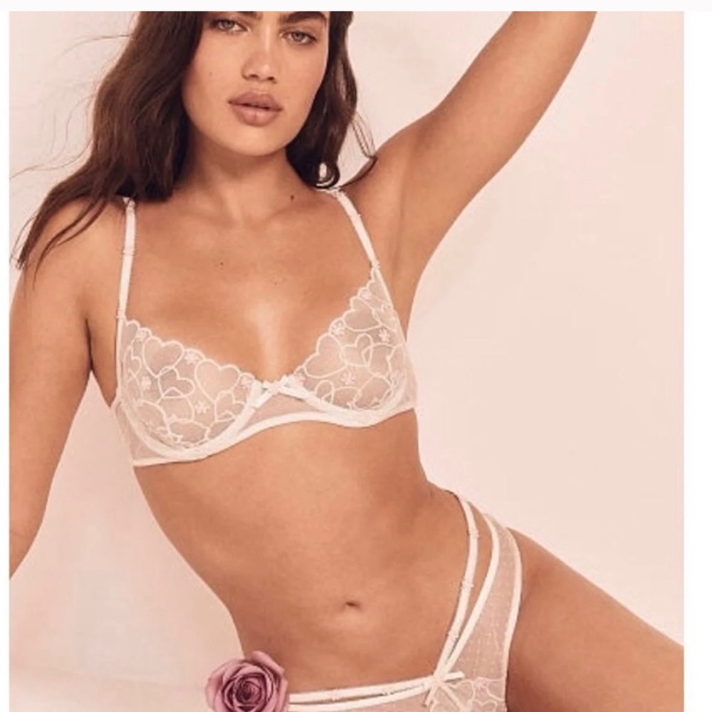 For Love & Lemons Love Letter Bra & Thong Set